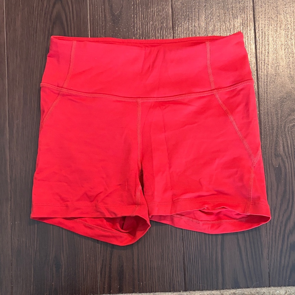 Outdoor Voices Vibrant Red Athletic Biker Shorts